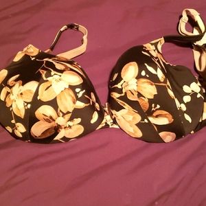 Cacique adjustable straps abstract floral bra